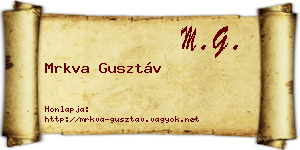 Mrkva Gusztáv névjegykártya